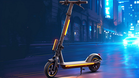 城市街头的电动滑板车背景图片