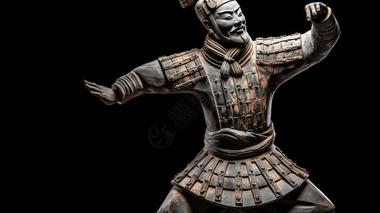 传统文化的古代兵马俑陶器背景图片