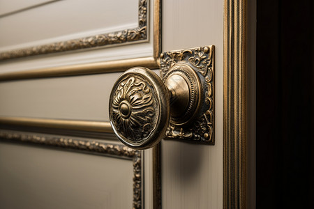 室内复古的门锁背景图片