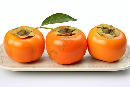 营养丰富的柿子背景图片