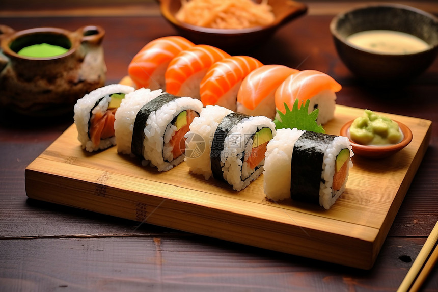 健康的寿司卷图片