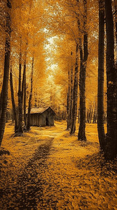 公园树林的秋天图片