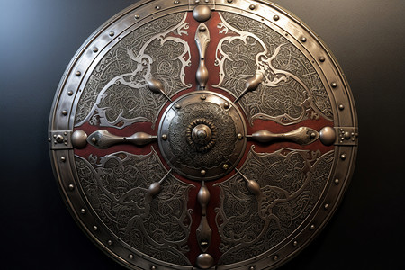 盾牌防御复古的金属徽章背景