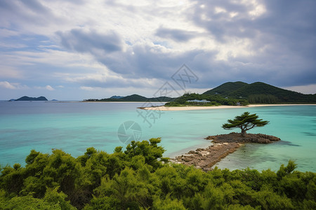 热带的旅游岛屿背景图片