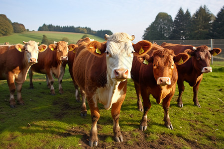 公牛素材放牧的牲畜公牛背景