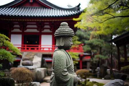 瑜伽禅宗佛雕塑庭院内的像背景