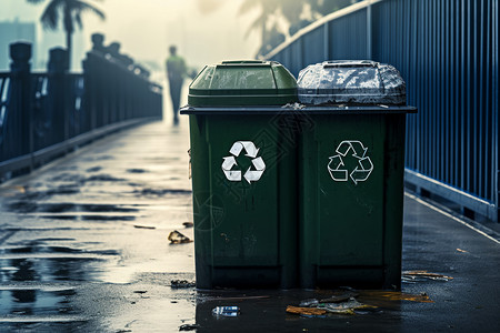 室外垃圾回收垃圾桶图片