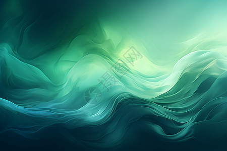 梦幻迷人的绿色波浪背景图片