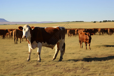 母牛与小牛一群牛背景