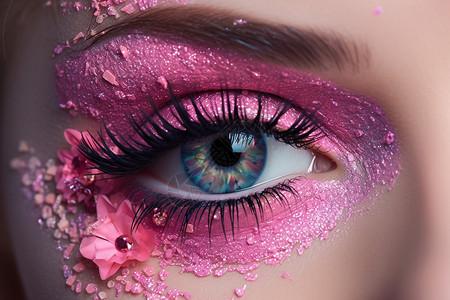 粉色的芭比眼妆背景图片