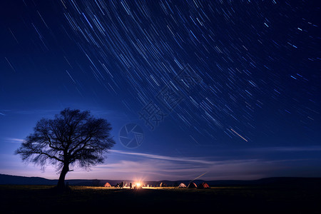 美丽的夜空夜晚的天文景观设计图片