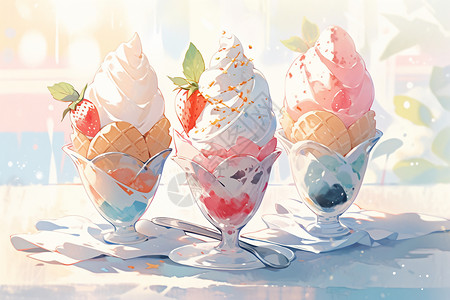 美味卡通的冰淇淋图片