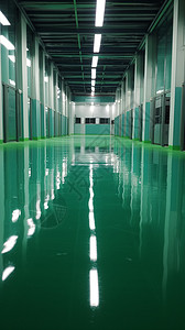 生产车间的绿色防滑地板背景图片