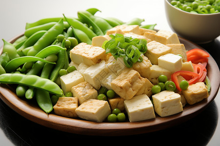 有机豆腐健康的凉拌豆腐背景