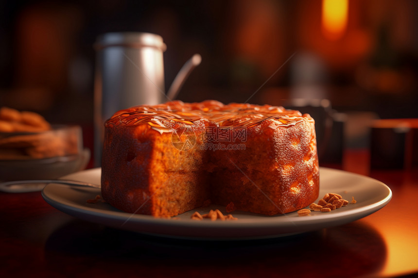新鲜烘焙的红枣蛋糕图片