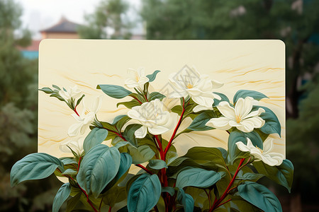 盛开的茉莉花背景插图背景图片