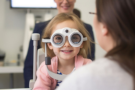 医疗眼镜正在进行视力检测的宝宝背景