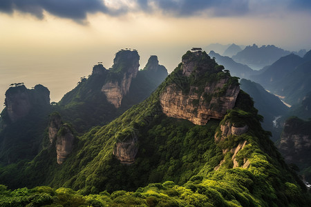 郁郁葱葱的山脉图片