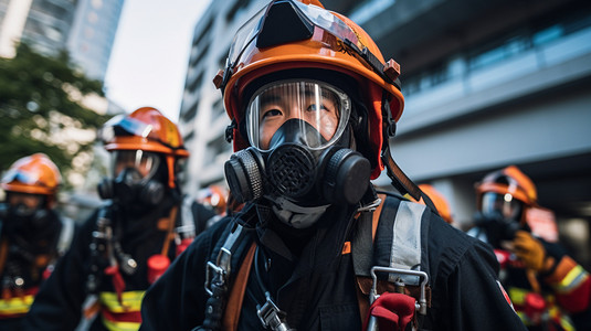 中国消防救援队队员背景图片