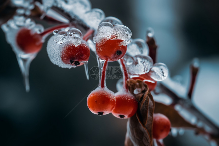 自然结冰的果子图片