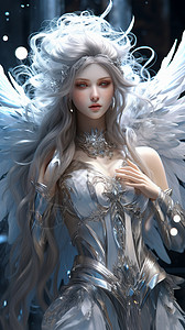 天使之翼圣光六翼女天使概念图设计图片