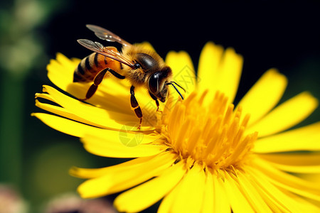 采花蜜的小蜜蜂背景图片