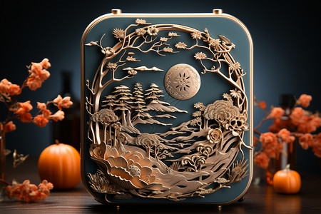 酒盒包装设计东方美学中国广式月饼包装设计背景