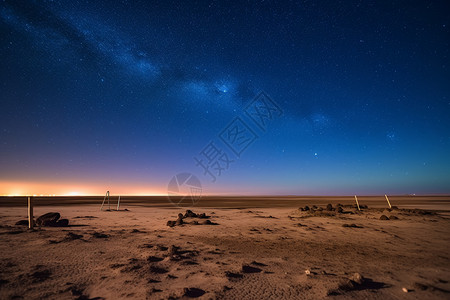 夜晚沙漠美丽的星空图片
