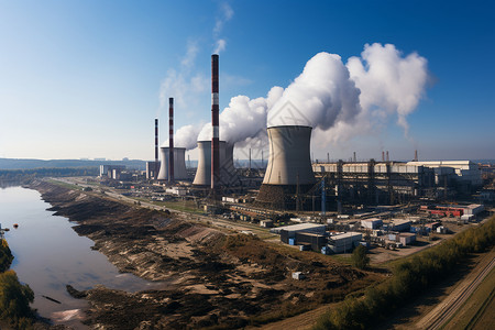 城市工业排放的尾气图片