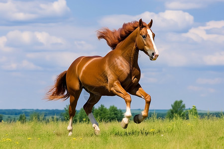一匹奔跑的骏马背景图片