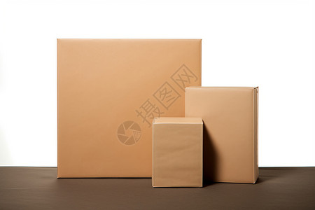 纸盒箱子两个包装箱高清图片