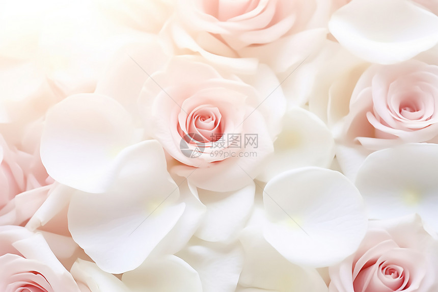 浪漫的玫瑰花瓣图片