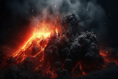 燃烧的火山图片