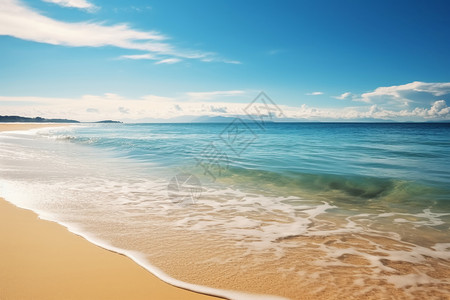 蔚蓝大海的海滩景观图片