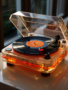 唱片设计素材防尘盖的黑胶唱片机设计图片