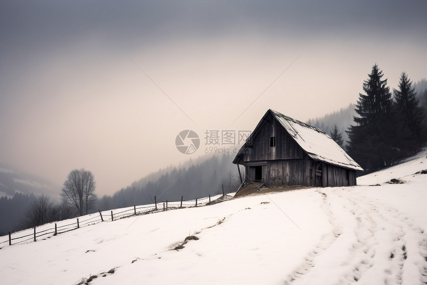 广阔的雪地图片