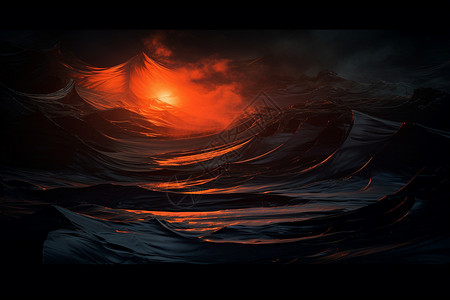 海浪里的太阳背景图片