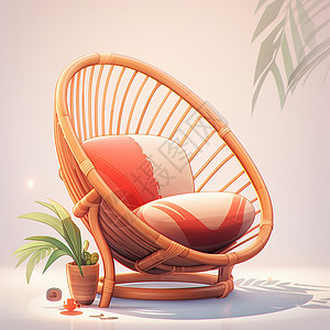 简约设计的竹椅背景图片