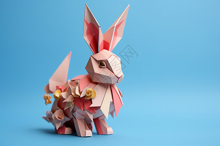 精致的兔子折纸图片