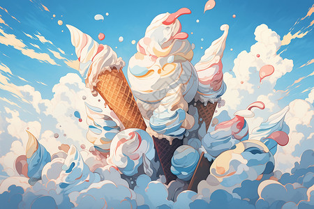 美味的冰淇淋创意插图高清图片