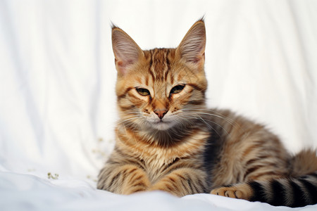 宠物条纹小猫可爱高清图片素材