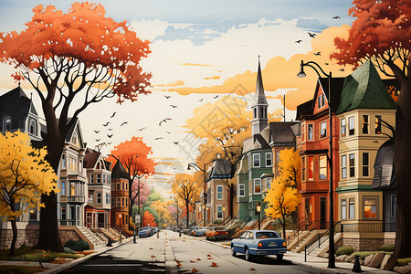 秋天的城市图片