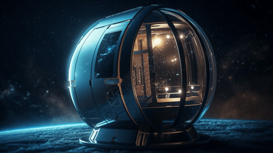 未来派科技太空舱背景图片