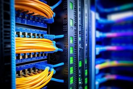网络基础设施数据中心数据库服务器通信电缆管理器背景