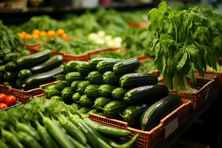 菜场里的蔬菜和黄瓜高清图片