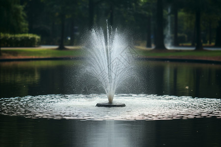 宁静的公园喷泉高清图片