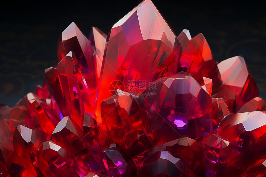 美丽的红色水晶石图片