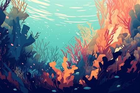 海底珊瑚漂亮景色背景图片