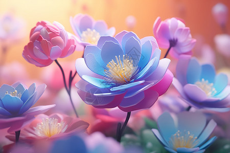 艺术感氛围的3D花朵图片