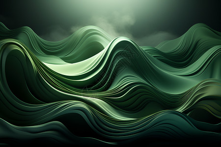 绿色波浪条纹图片